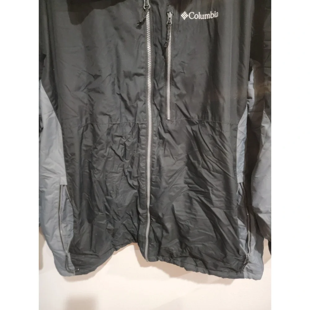 Columbia Waterproof Breathable Men's Size XXL Black Gray Fill Zip Ski Jacket VTG